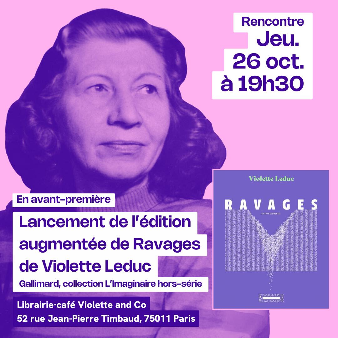 avant-première de l’édition augmentée de Ravages, de Violette Leduc