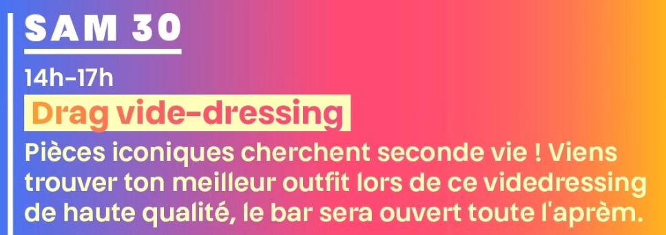Drag vide dressing