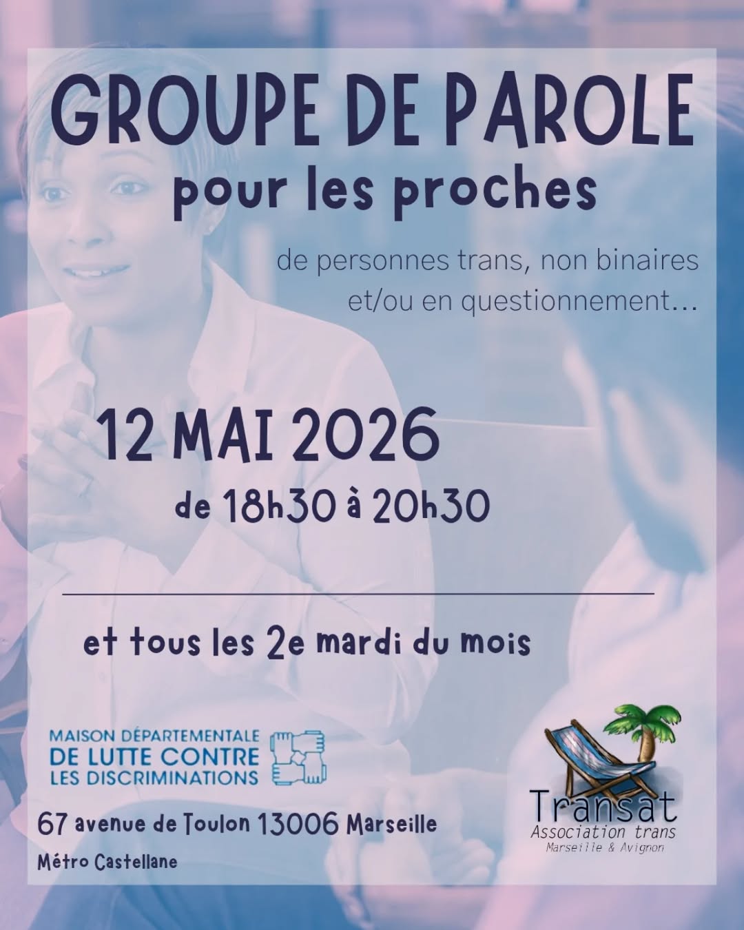 Groupe de parole pour les proches de personnes trans, non binaires et/ou en questionnement