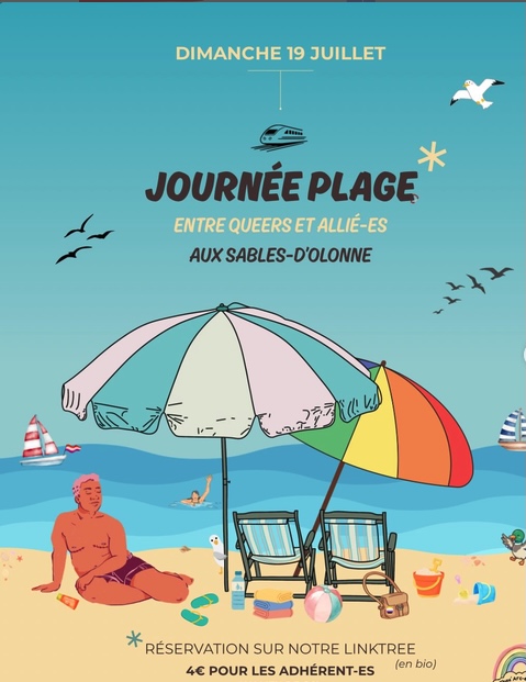 Journée plage entre queers et allié.es