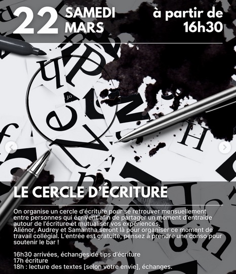 Le Cercle d'écriture • Agenda
