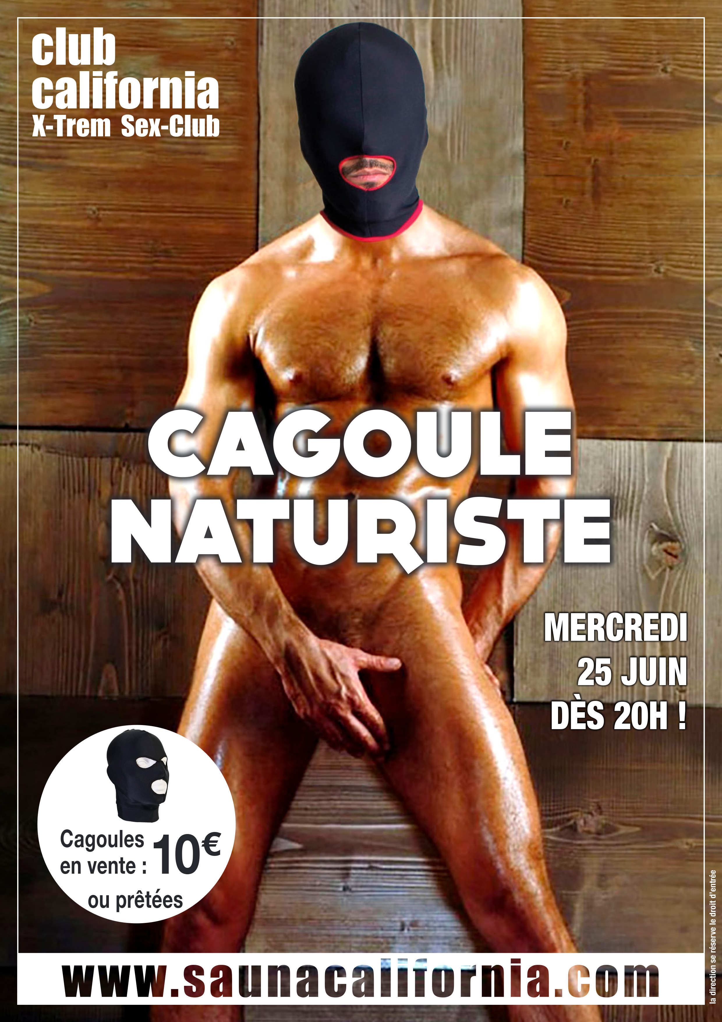 Ouvert à partir de 12h - soirée cagoule naturiste à partir de 20h • Agenda