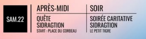 Quête & soirée caritative Sidragtion • Agenda