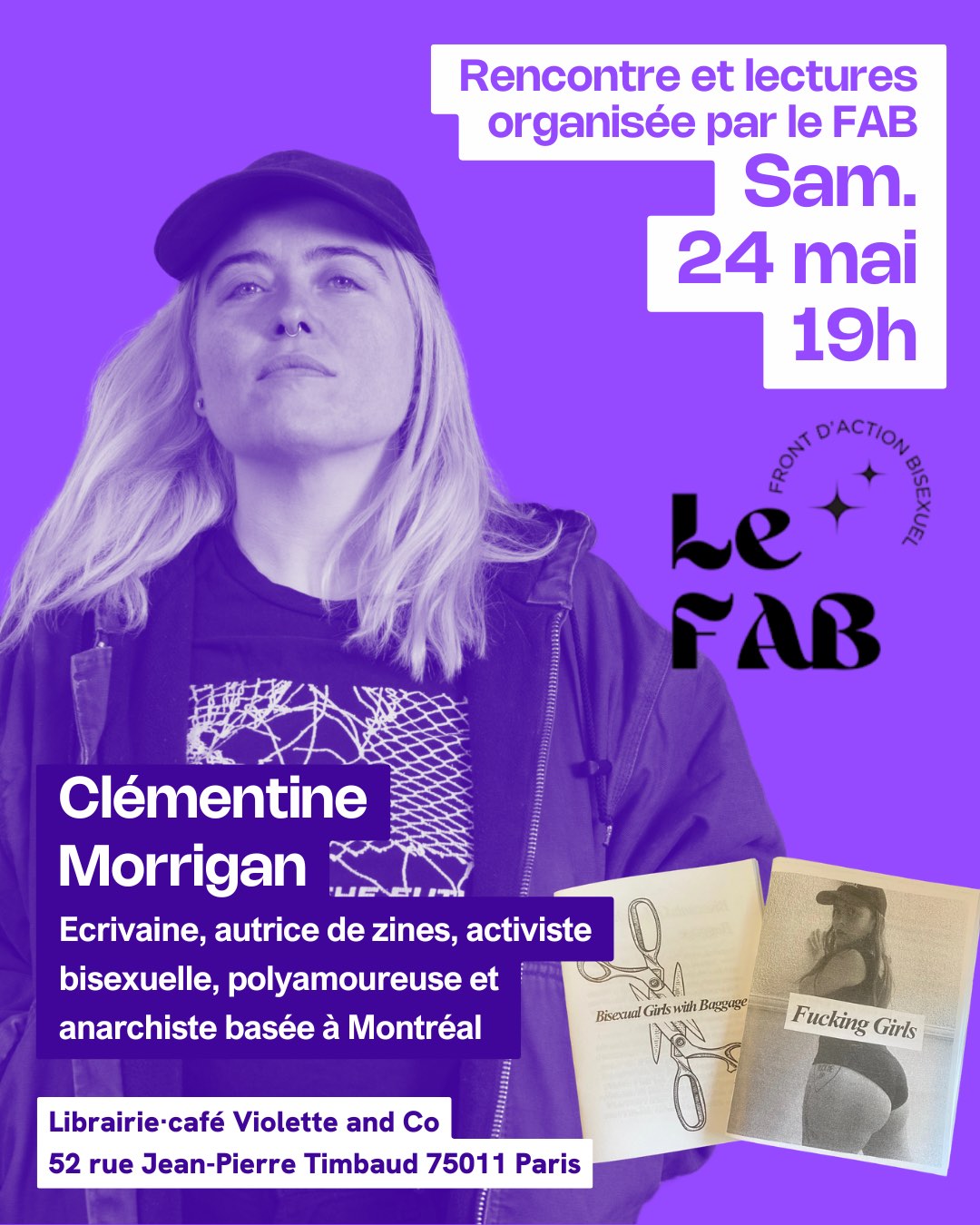 Rencontre avec Clémentine Morrigan organisée par le Front d'action Bisexuel (FAB) • Agenda