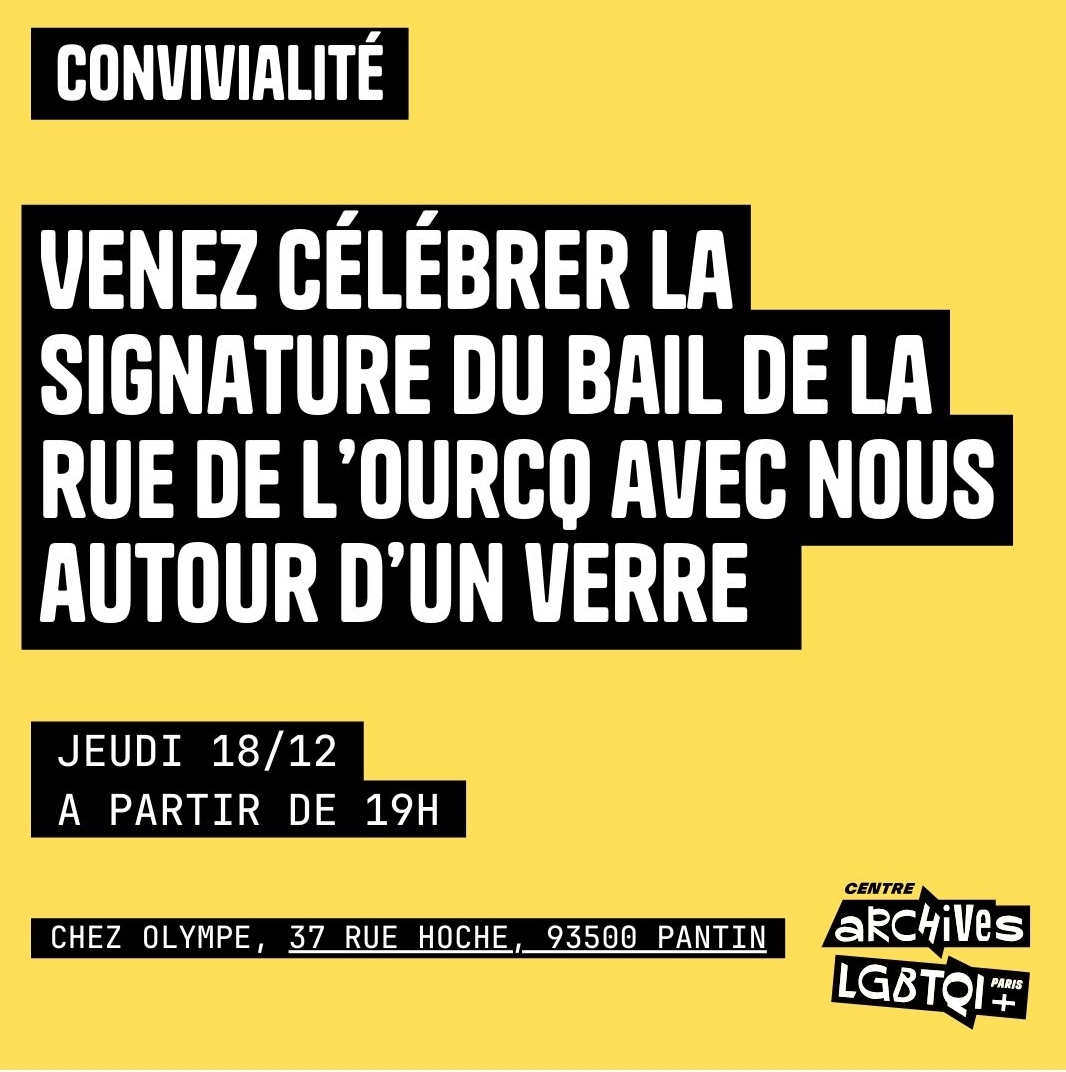 Signature bail centre d'archives LGBTQIA+