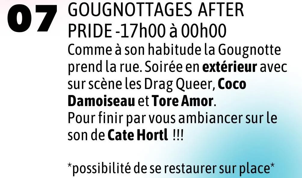 Soirée after Pride • Agenda