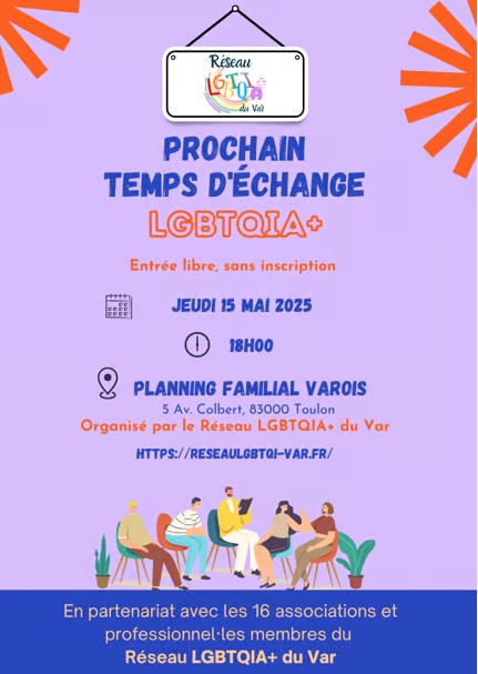 Temps d'échange LGBTQIA+ • Agenda