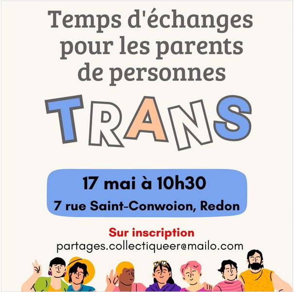 Temps d'échanges pour les parents de personnes trans • Agenda