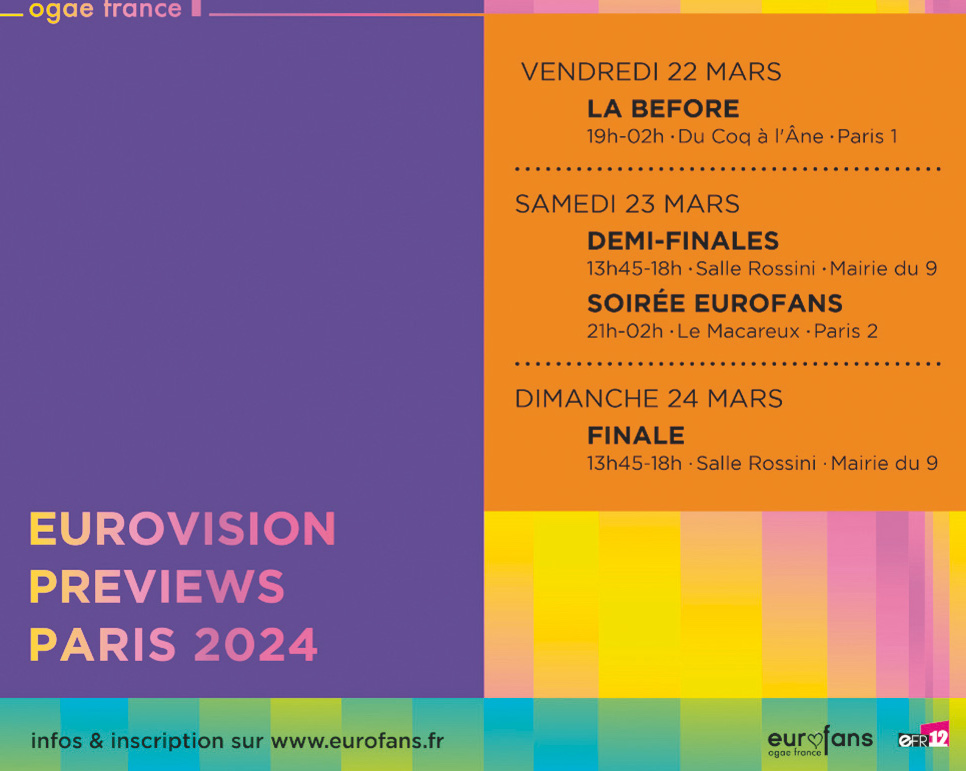 musique - Eurovision : previews Eurofans 22-24 mars 2024